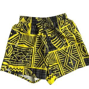 Retro Rifle High Tide Shorts Small Mens Yellow Black Floral Gym Workout Stretch
